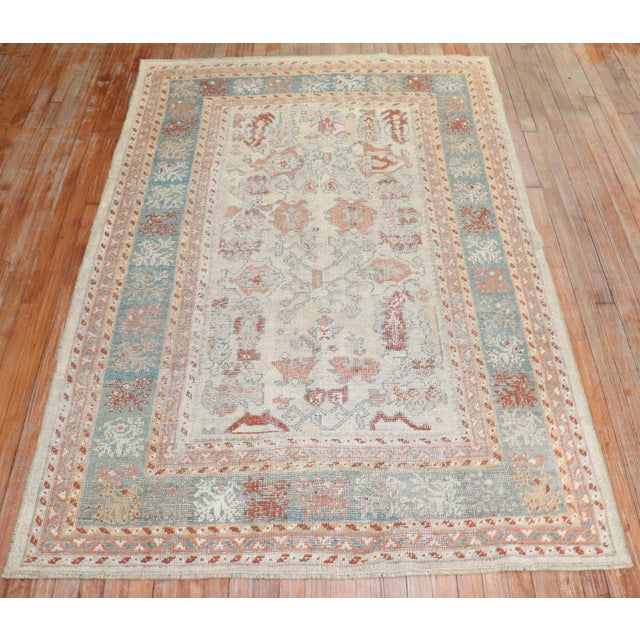 Late 19th Century Ivory Antique Turkish Ghiordes Rug - 4'9" x 7' For Sale - Image 5 of 10
