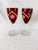 1950s Vintage Czechoslovakian Red Crystal Wine Glasses a Pair For Sale - Image 10 of 10
