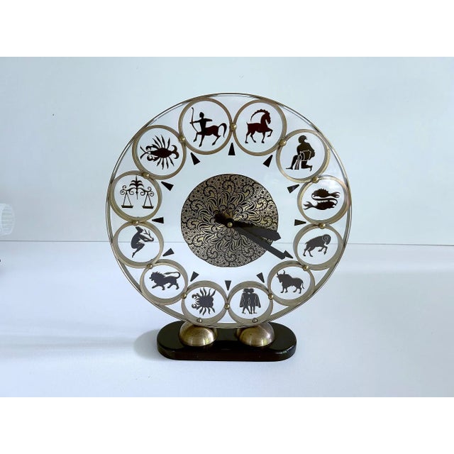 1950s Vintage Zodiac Theme Desktop Clock, 1950s For Sale - Image 5 of 18