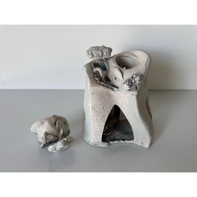 1980s Vintage Handmade Sculptural Abstract Landscape Art Pottery For Sale - Image 4 of 11