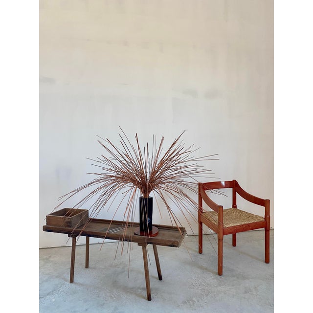 Brown Rustic Primitive Carved Wood Console Table For Sale - Image 8 of 16