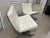Mid-Century Modern Knoll Barcelona Chairs in White Leather and Chrome For Sale - Image 3 of 6