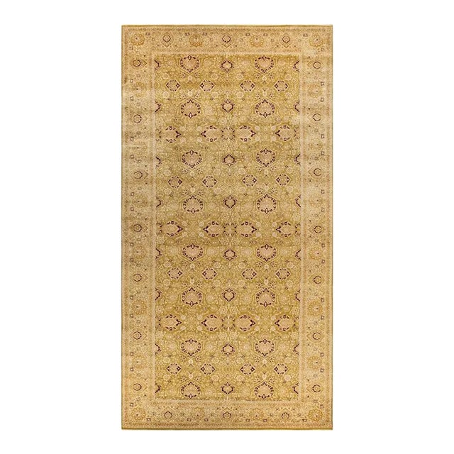 Mogul, One-of-a-Kind Hand-Knotted Area Rug in Green, 8' 3" x 16' 4" For Sale