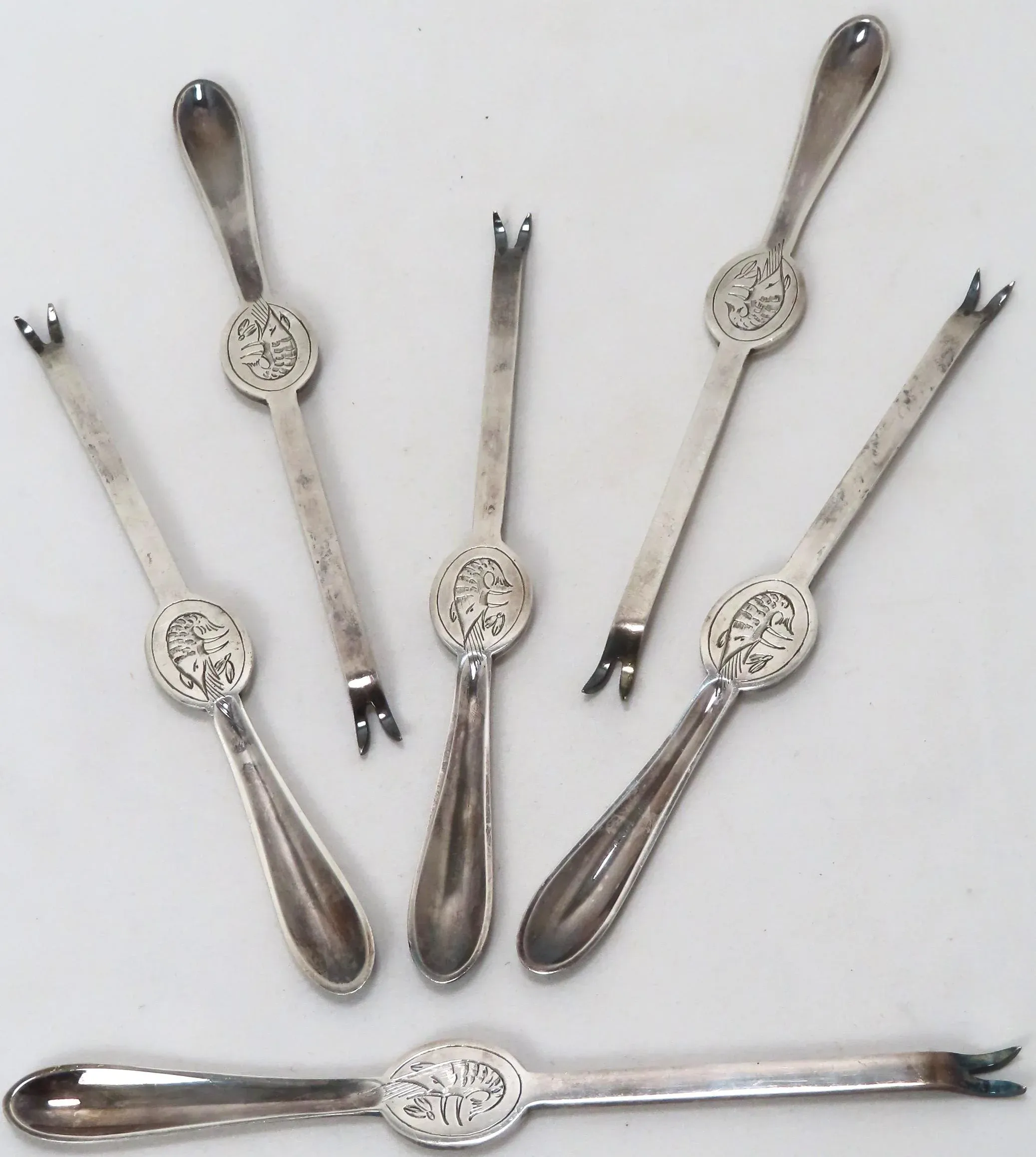 Antique Sheffield Silverplate Seafood Lobster & Crab Pick Set by