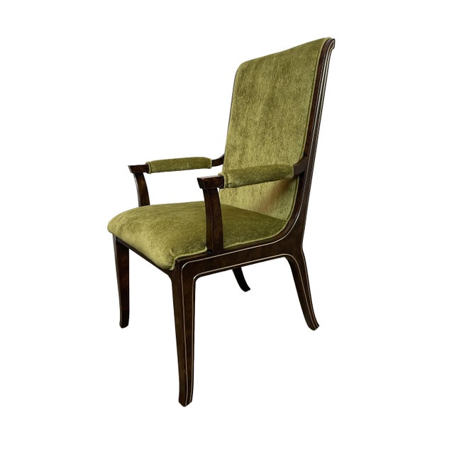 Mastercraft-Attributed Burl Wood & Brass Dining Chairs, Set of 6, 1970s For Sale - Image 10 of 18