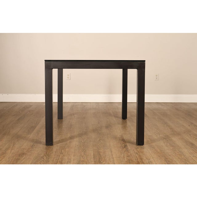 Mitchell Gold + Bob Williams Modern Parsons Style Glass Top Dining Table For Sale - Image 16 of 18