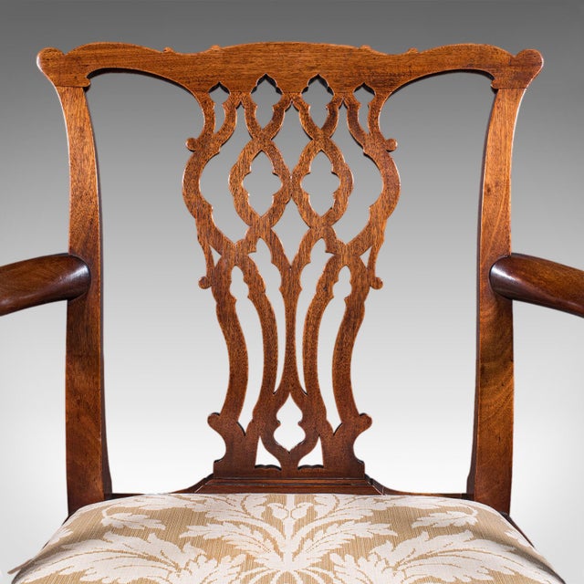 Brown Antique Gentleman's Elbow Chair, English, Morning Room Seat, Georgian, c.1800 For Sale - Image 8 of 12