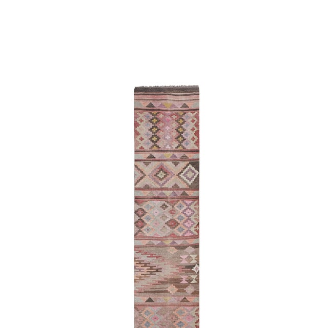 Turkish Handmade Stair Kilim Runner 2'4'' X 22'10'' 27.6'' x 274.4'' / 70 x 697 cm Hand woven with high quality pure wool...