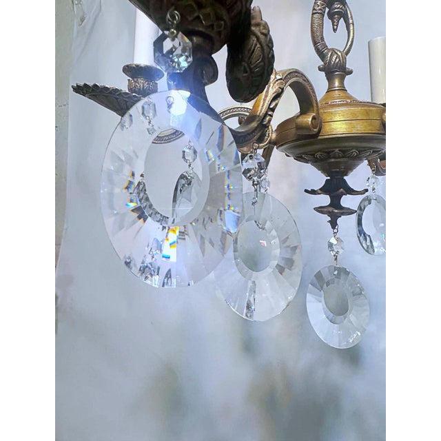 1920s Classic Brass Spanish Style Chandelier For Sale In New York - Image 6 of 11