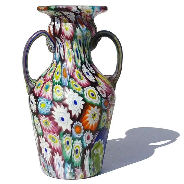 Vintage Murano Fratelli Toso Millefiori Flower Mosaic Rainbow