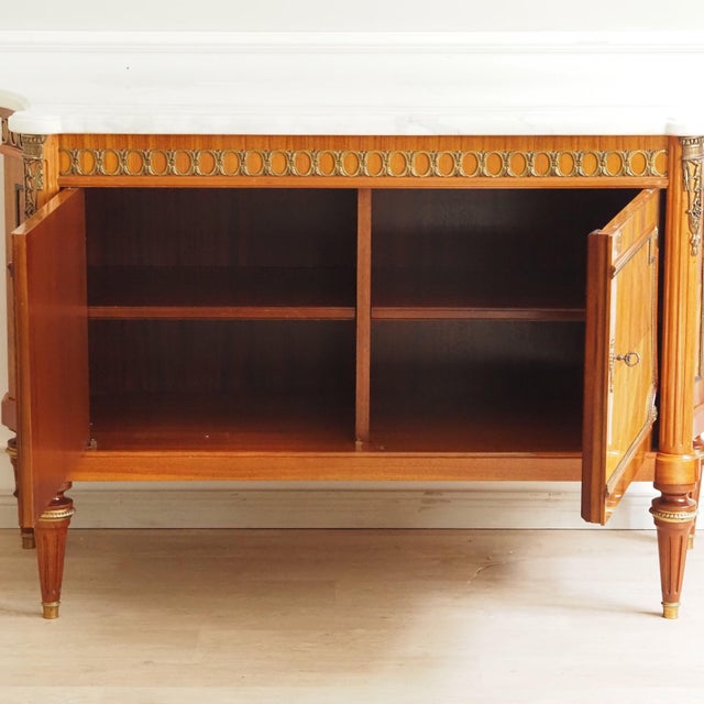 Louis XVI Sideboard with Marble Top, Wood and Bronze Fittings For Sale - Image 3 of 17