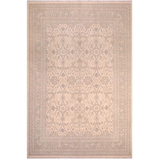 Sunfaded Beige/Green Wool Rug - 8'1'' X 9'11'' For Sale - Image 10 of 10