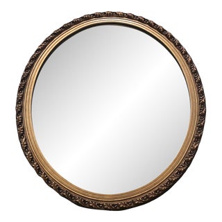 Vintage Oval Wall Mirror Gold French Baroque Style Frame For Sale