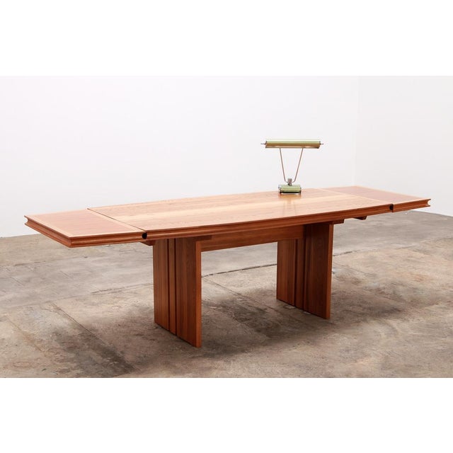 Large dining table or conference table in the style of Pierre Chapo, 1960 France Large table made of light wood in perfect...