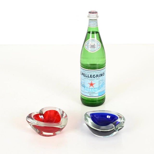 Sommerso Murano Glass Heart and Spade Ashtrays by Flavio Poli, Italy, 1960s, Set of 2 For Sale - Image 13 of 13