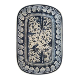 Williams-Sonoma Blue and White Portuguese Serving Tray For Sale