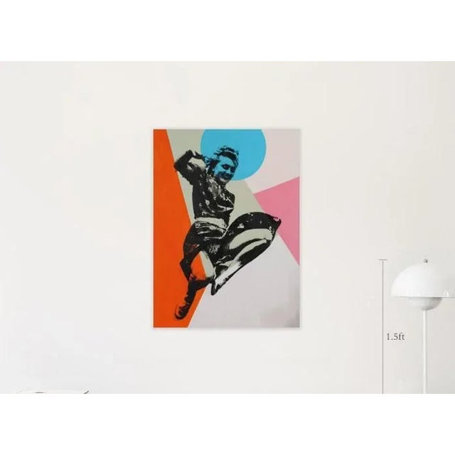 Acrylic on 1/2 inch plywood. 24x32 inches. Concept of control, joy, structure, happiness. Ready to hang.