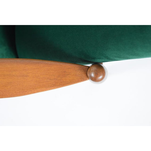 Forest Green Vintage Green Fabric Armchair by E. Homma, 1960s For Sale - Image 8 of 14