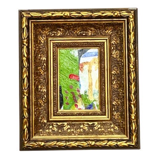 Vintage Framed Abstract Oil Painting For Sale