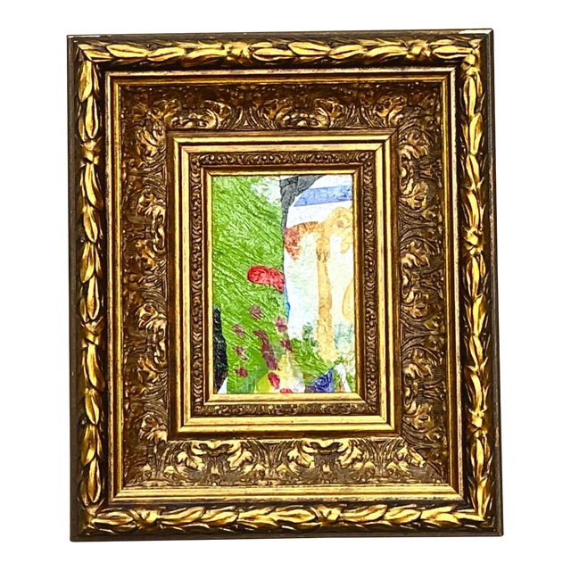 Vintage Framed Abstract Oil Painting For Sale