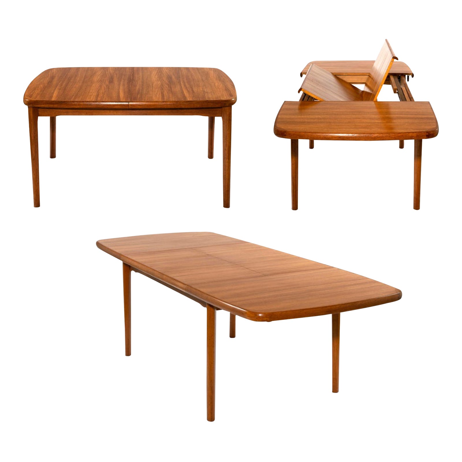Danish Mid Century Modern Expandable Teak Dining Table, Made in Denmark