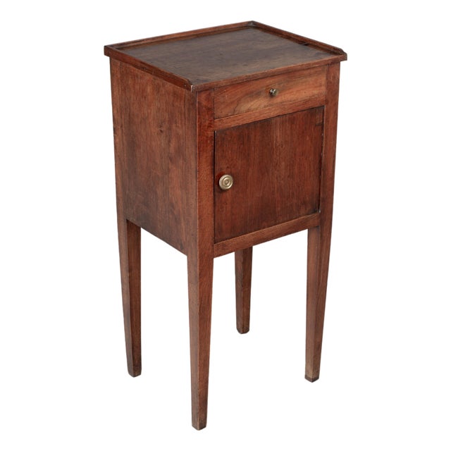 French Country Walnut Side Table or Nightstand For Sale
