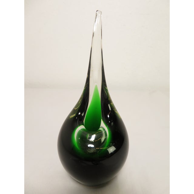 Glass Vintage Signed 1958 Holmegaard Per Lutken Orchid Flamingo Vase ~ Mid Century Modern Studio Art Glass For Sale - Image 7 of 13