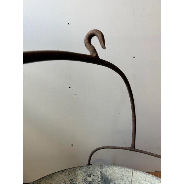 Early 20th Century Early 20th Century Industrial Farmhouse Hanging Metal Basin For Sale - Image 5 of 12