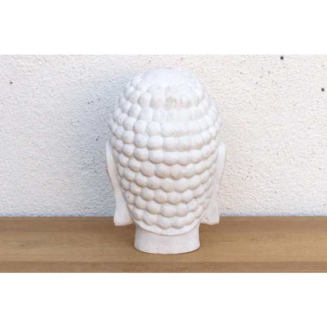 White Serene Ascetic, Large Finely Carved Marble Buddha For Sale - Image 8 of 11