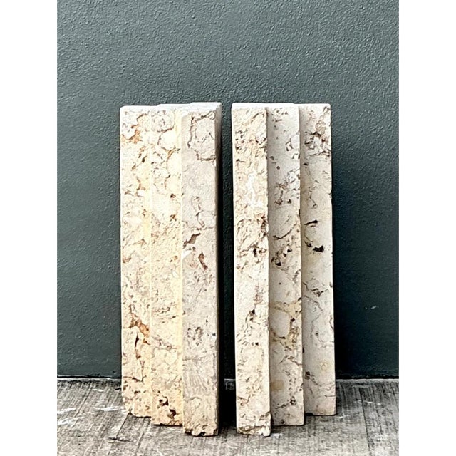 Mid 20th Century Vintage Coquina Stone Table Pedestal - Set of 2 For Sale - Image 5 of 12