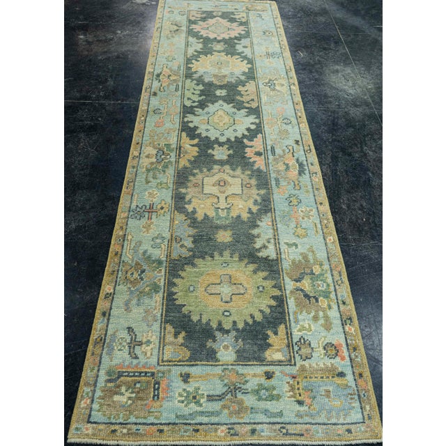 Early 21st Century Turkish Oushak Rug 2'7" x 9'9" #19204 For Sale - Image 5 of 8