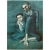 An exquisite vintage period offset lithograph, print, of painting "The Old Jew and a Boy" by Pablo Picasso. Comes from a...