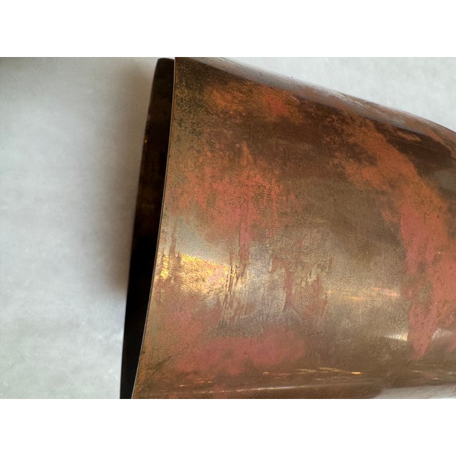 Brutalist Mid 20th Century Copper Cylinder Wall Sconces, Pair For Sale - Image 11 of 12