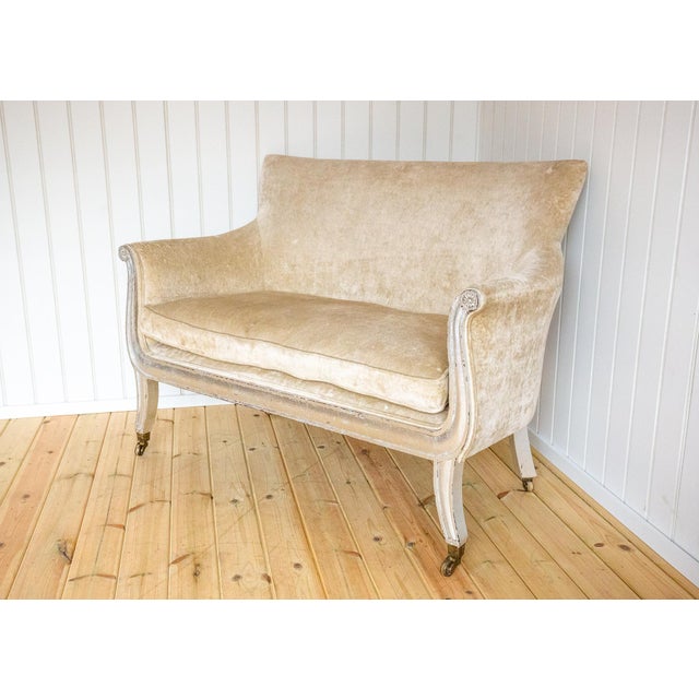 Antique French Sofa in Velvet, 1830 For Sale - Image 3 of 18