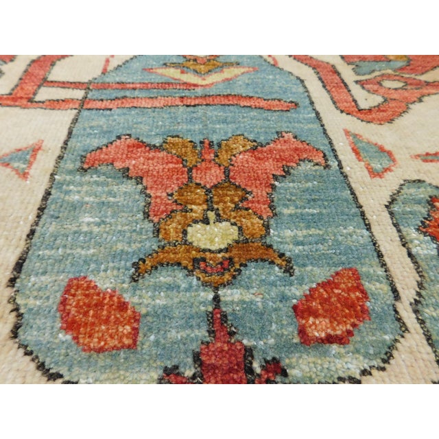 Hand Knotted Indo Heriz Tribal Motif Rug - 8'x 10' For Sale - Image 12 of 18