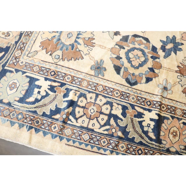 Cream Early 20th Century Zabihi Collection Mahal Large Scale Rug - 9'4" x 12' For Sale - Image 8 of 12
