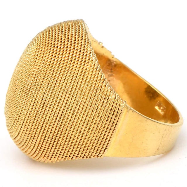 Contemporary 18KY Granulated Domed Ring, size 10 For Sale - Image 3 of 5