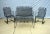 Woodard Salterini Attributed Mt Vernon Patio Seating & Table Set, Loveseat Bench Cantilever For Sale In Chicago - Image 6 of 7
