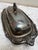 Vintage silver plated butter dish and lid. Aged and tarnished with iridescent patina. Etched floral edges and textured...