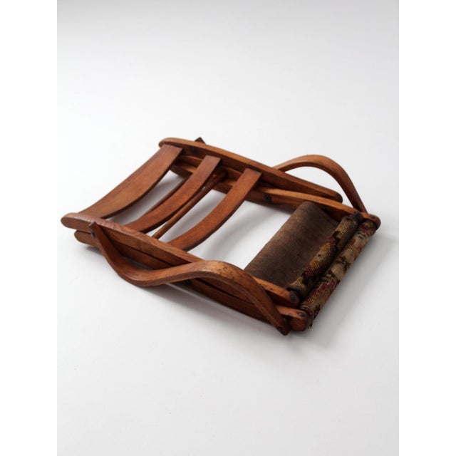 Antique Oak Campaign Folding Chair For Sale - Image 18 of 18