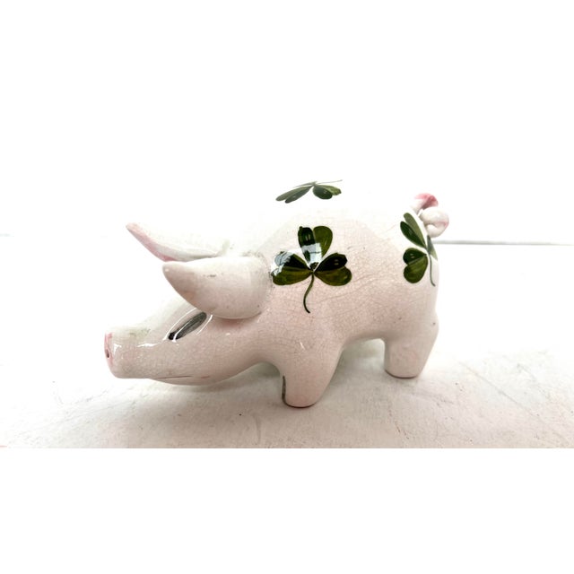 Mid 20th Century Plichta Clover Design Hand Painted Ceramic Pigs - Set of 2 For Sale - Image 12 of 14