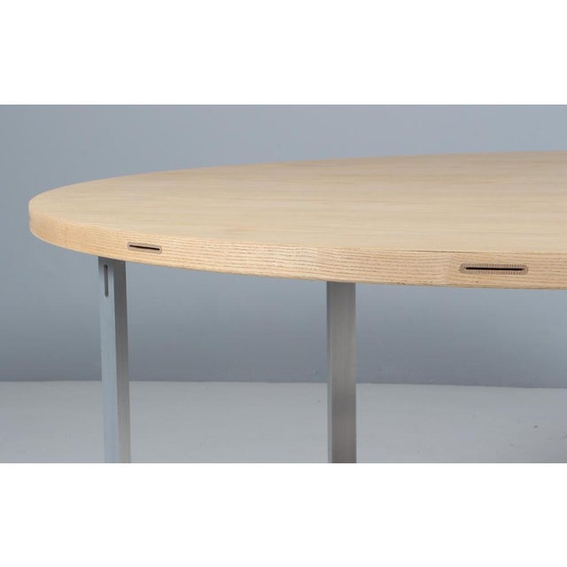 Vintage Dining Room Table in Oak and Steel by Jørgen Høj, 2010s For Sale - Image 9 of 12