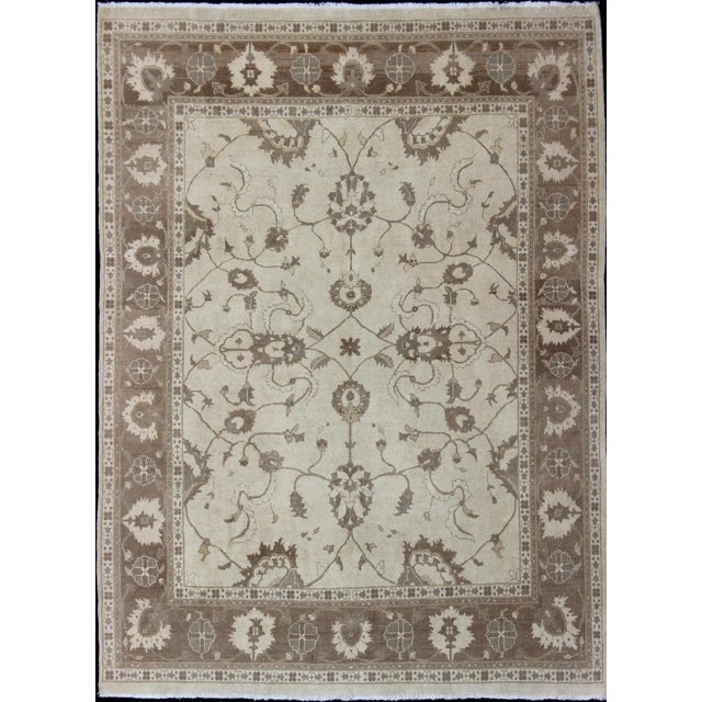 Earth Tone Rug by Keivan Woven Arts in Brown and Cream For Sale - Image 12 of 12