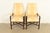 Mid-Century Modern Edward Wormley for Dunbar Mid-Century Modern Walnut X-Base High Back Armchairs, Pair For Sale - Image 3 of 15