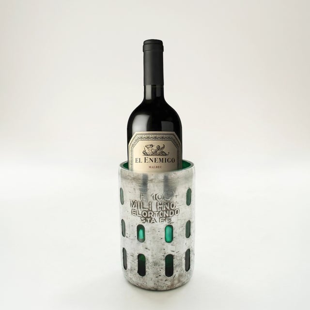 Made from an original vintage Argentine seltzer bottle sleeve from the 1930s, this repurposed piece brings history,...