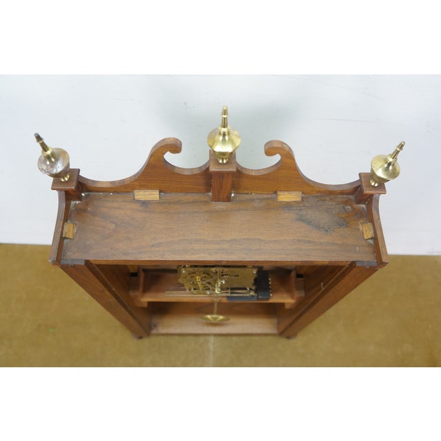Mason & Sullivan West German Oak Pillar & Scroll Shelf Mantel Clock 31" For Sale - Image 14 of 17