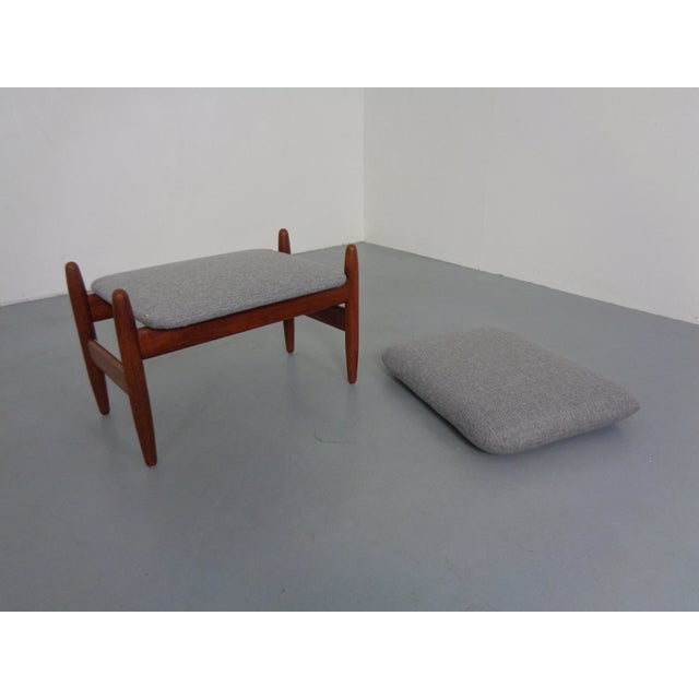 Brown Teak Stool or Ottoman by Hans Olsen for Frem Røjle, Denmark, 1960s For Sale - Image 8 of 13