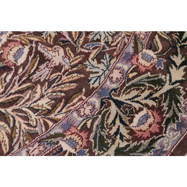Botanical 1990's Pak-Persian Brown/Gray Wool Round Rug- 6'2'' X 6'3'' For Sale In New York - Image 6 of 9