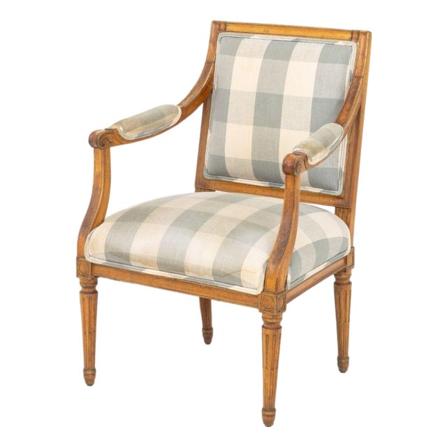 Louis XVI Style Walnut Armchair For Sale