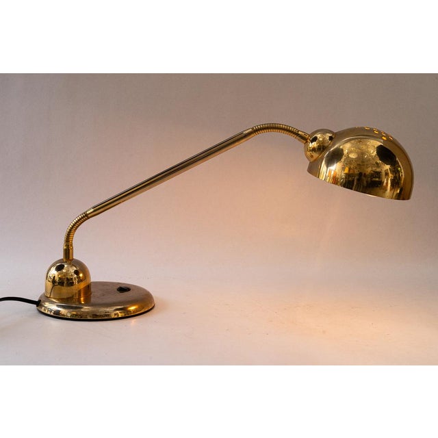 Gold Adjustable Table Lamp by Vrieland, Holland, 1980s For Sale - Image 8 of 18